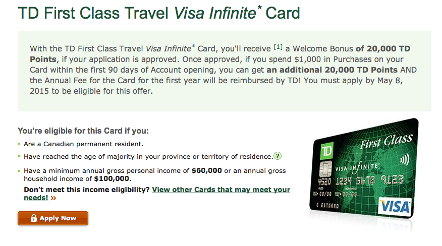 How do you apply for the TD Aeroplan Visa Infinite Card?